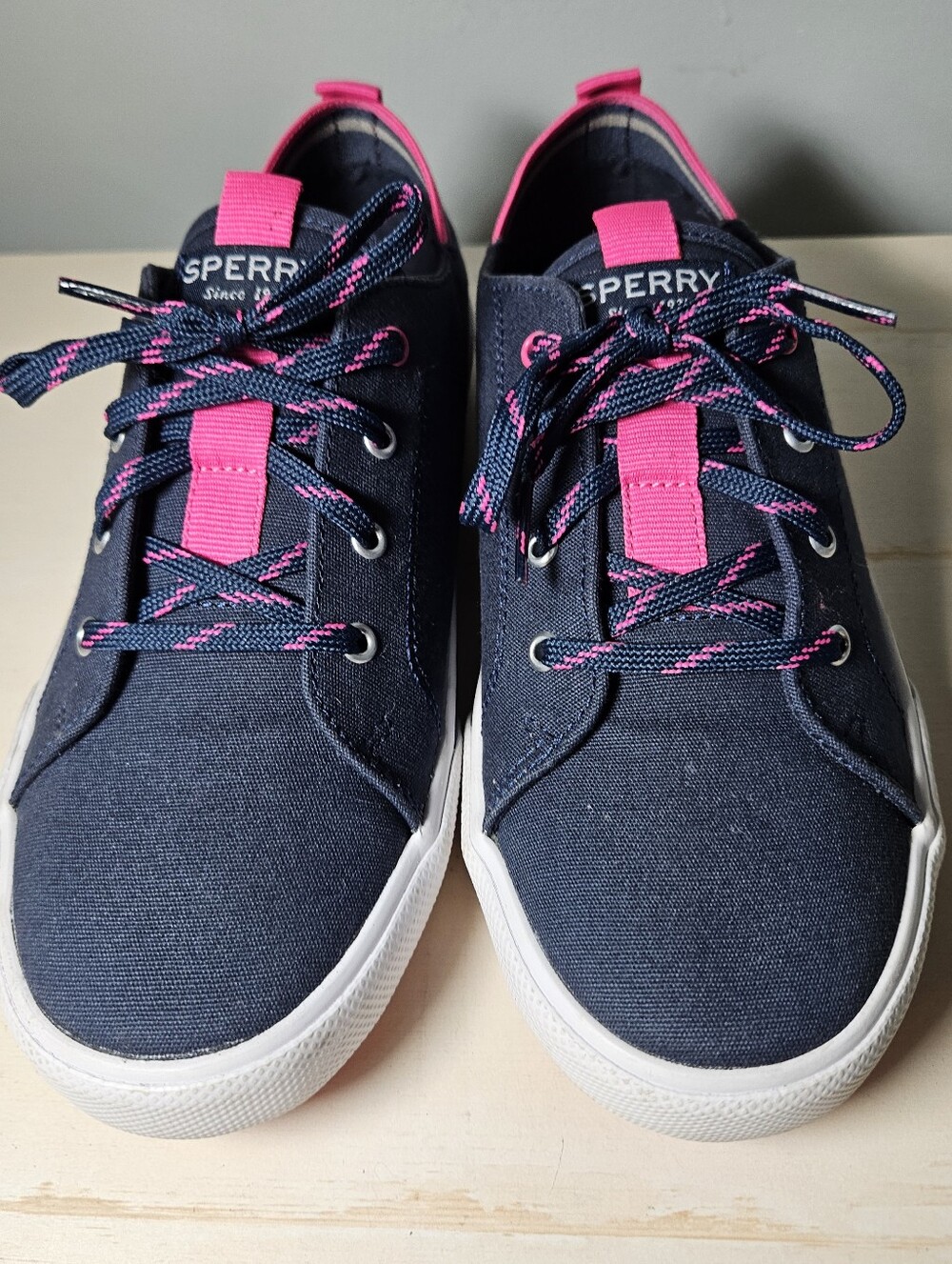 Sperry Kids Hy-Port Jr. Navy Blue & Hot Pink Sneakers Size 4.5 M